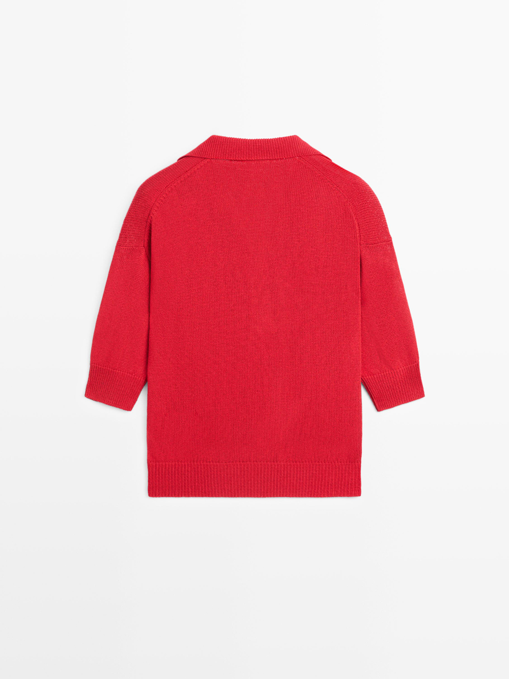Massimo Dutti Свитер поло свободного кроя, красный