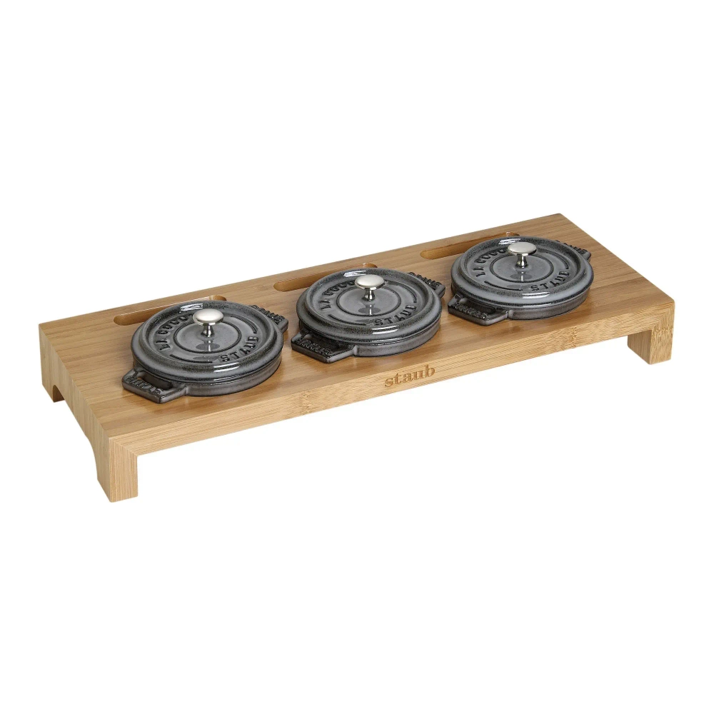 STAUB Деревянная подставка для 3 мини-кокотниц