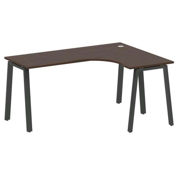 Metal System Стол криволинейный правый на А-образном м/к БА.СА-4 (R) Венге Цаво/Металл Антрацит 1600
