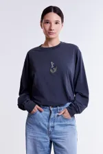 Лонгслив Гербарий Ландыш Серый