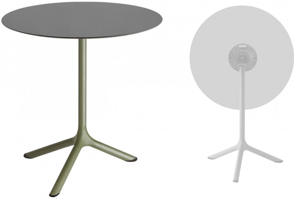 Стол ламинированный обеденный складной Scab Design Tripe Folding, оливковый, антрацит