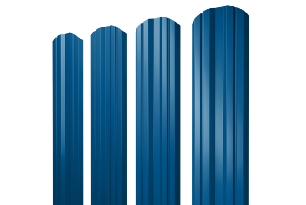 Штакетник Twin фигурный 0,45 PE RAL 5005 сигнальный синий
