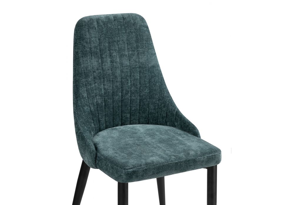 Стул на металлокаркасе Kora sea wave / black