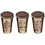 Стакан с крышкой 550мл «IZI-GO» с декором (темно-коричневый) 221117424/01