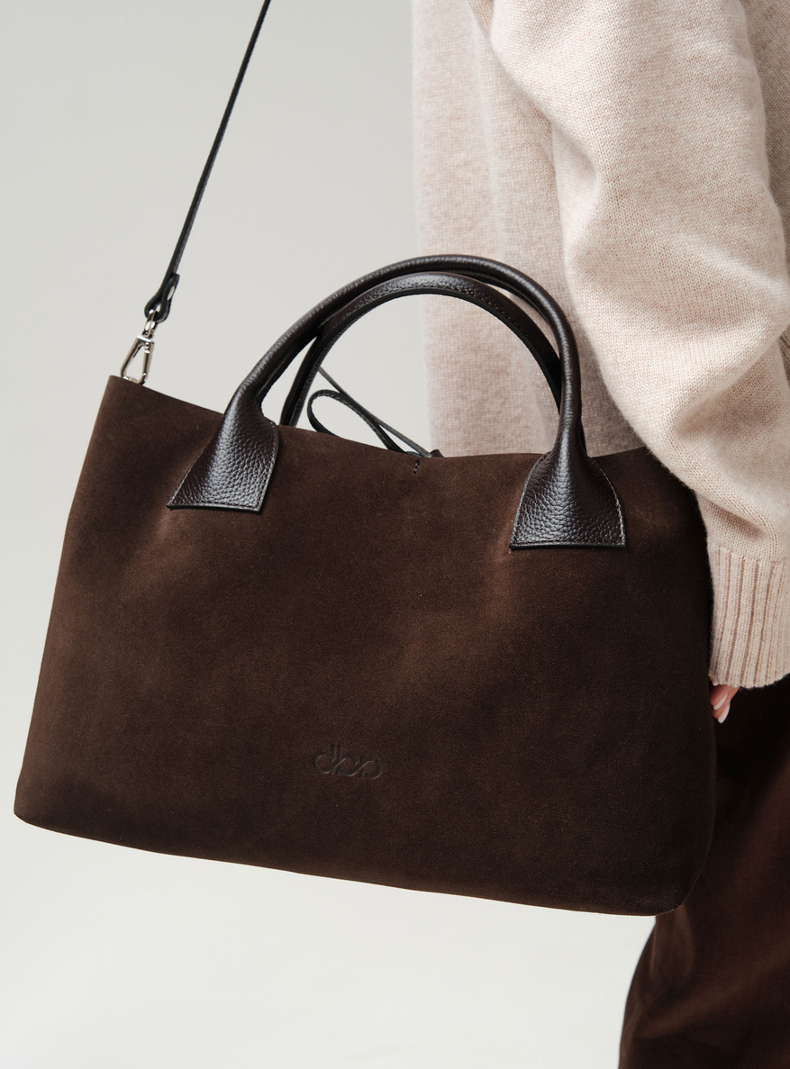 Замшевая сумка Iris DBR 31372 черный каштан