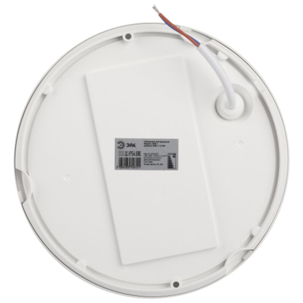 Светильник ЖКХ светодиодный ЭРА SPB-1-12 (W) P54 12Вт 960Лм 4000К D180 КРУГ IK08 антивандальный
