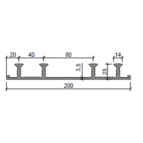 Гидроизоляционная шпонка ХО-200-4/25 ПВХ-П