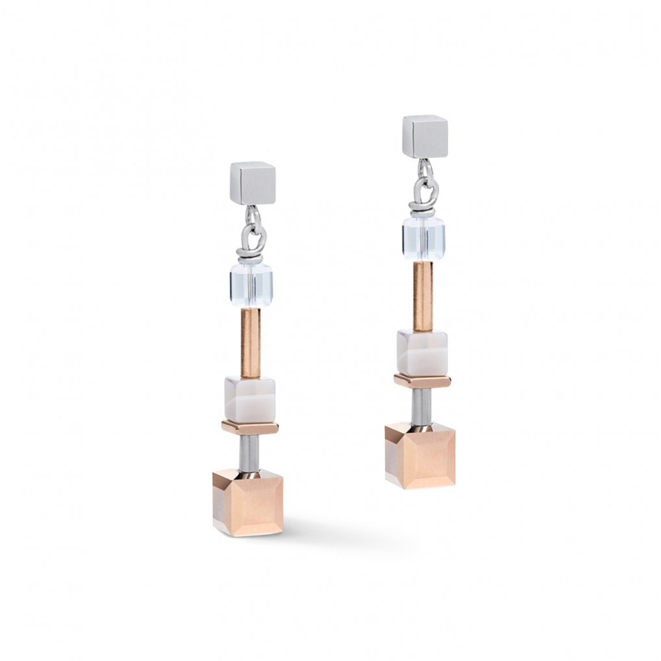 Серьги Coeur de Lion Rosegold-Silver 5061/21-1631 цвет прозрачный, серый