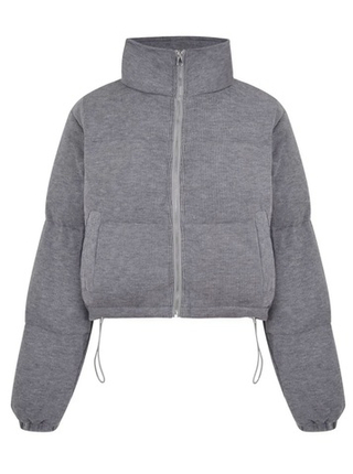 Пуховик укороченный Cashmere gray, серый