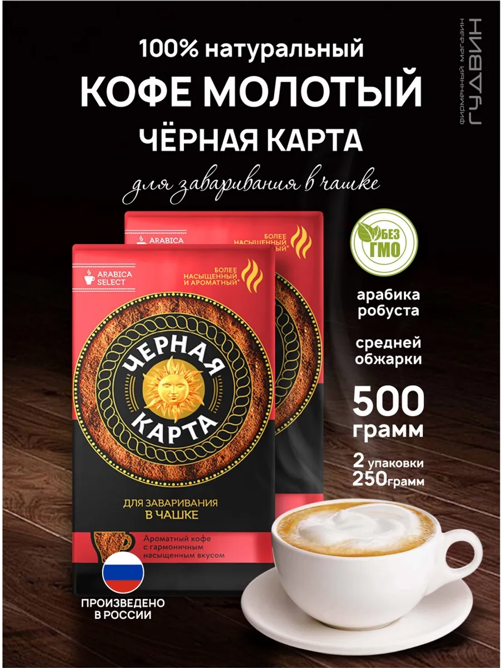 Кофе молотый для чашки, 2 упаковки по 250 гр