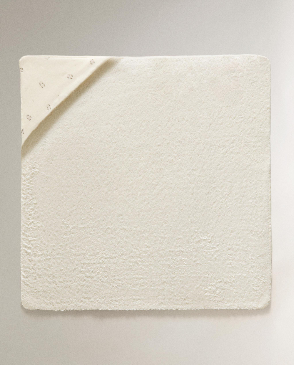 Zara Home Детское полотенце с капюшоном из хлопка, кремовый, 80x80 см