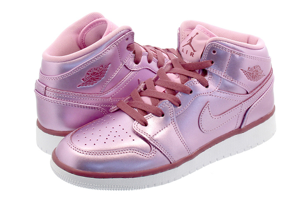 Кроссовки Jordan Air Jordan 1 Mid Pink Rise (Женская размерная сетка)