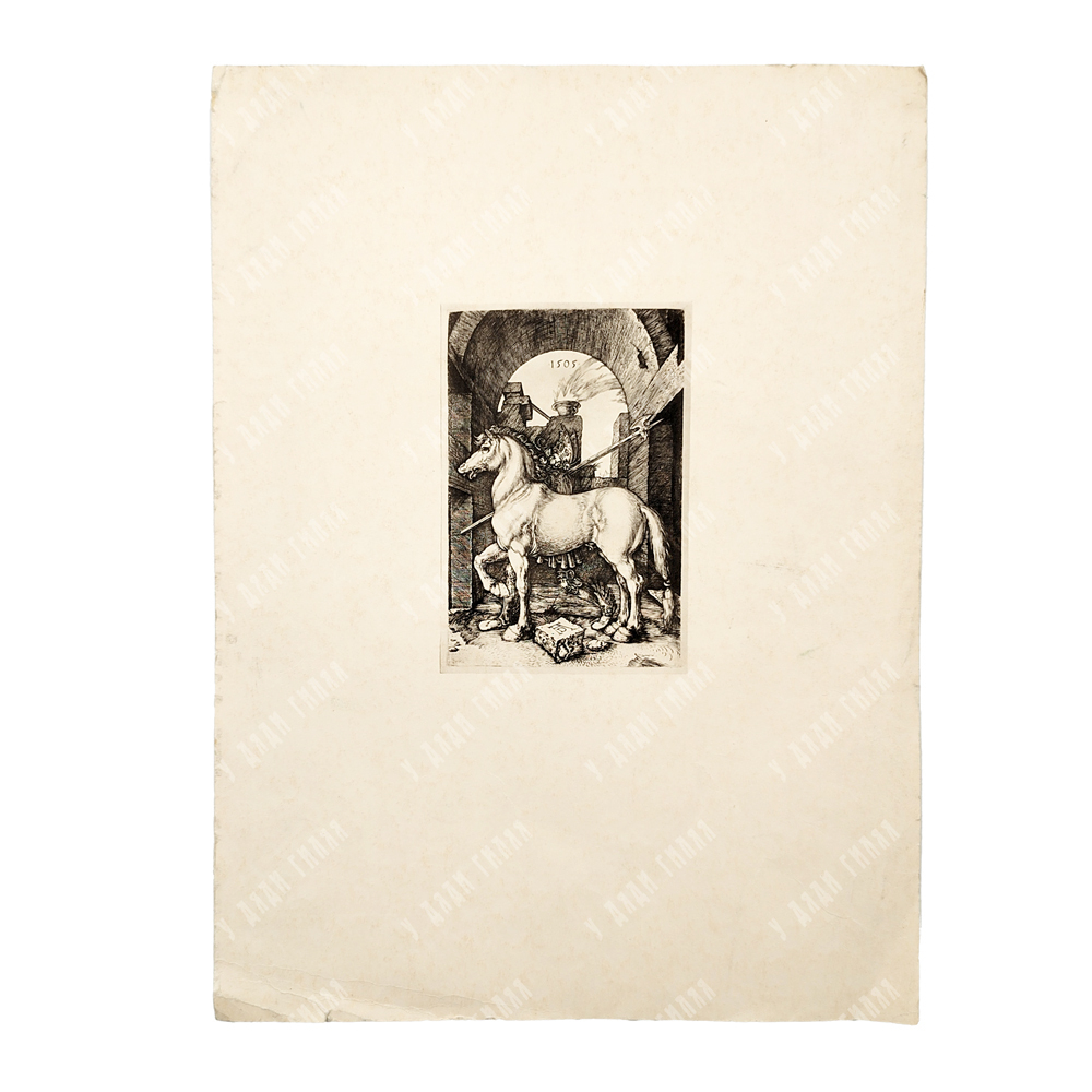 Альбрехт Дюрер. Маленькая лошадь. Репродукция гравюры 1505 г., Первая половина ХХ в.