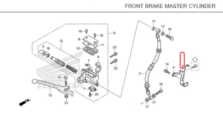 45156-K0G-900. STAY COMP. A, FR. BRAKE HOSE. Honda C125