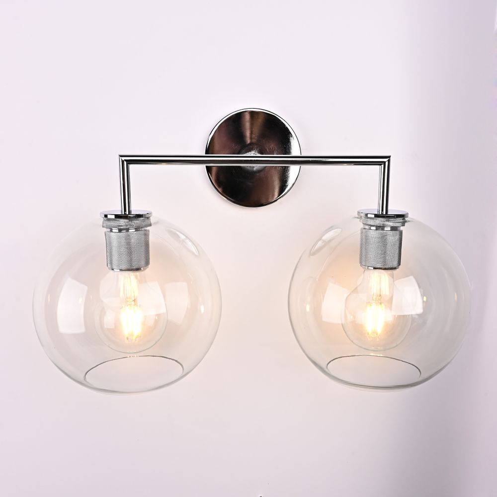 Бра Rh Utilitaire Globe Shade Double Sconce Silver By Imperiumloft