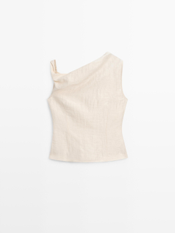 Massimo Dutti Асимметричный топ, бежевый