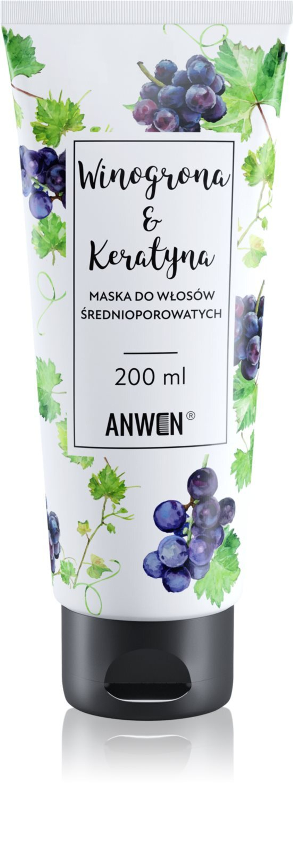 Anwen Grapes & Keratin - восстанавливающая маска для волос /  Medium Porosity 200  ml  / GTIN 5907222404928