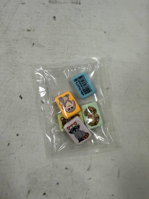 Ластик "Зверята" 31х22х8 мм., набор 5 шт.