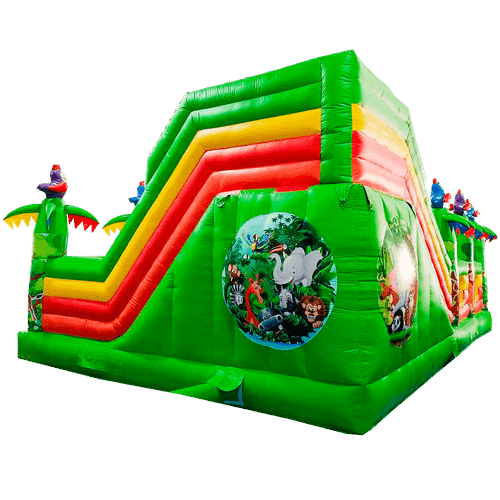 Коммерческий надувной батут "Джунгли" с горкой, 9*6*4.5 м