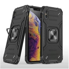 Противоударный чехол Strong Armour Case с кольцом для iPhone X, Xs (Черный)