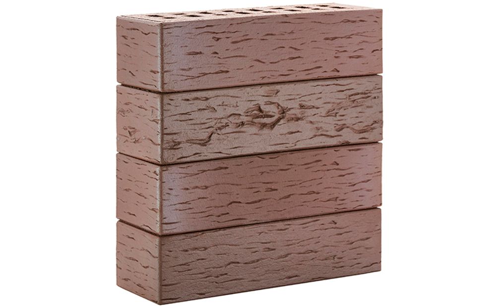 Кирпич клинкер ЛСР фасадный 0,71НФ Темно-терракотовый Флэш «Брюгге» береста М-300 250x85x65