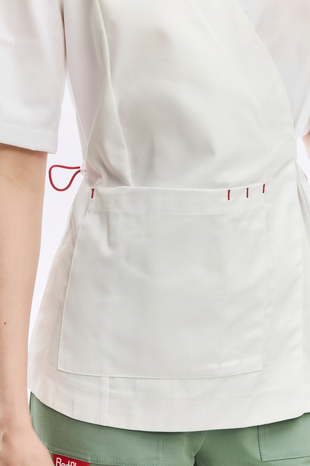 Топ с запахом медицинский женский Йошо, белый хлопок