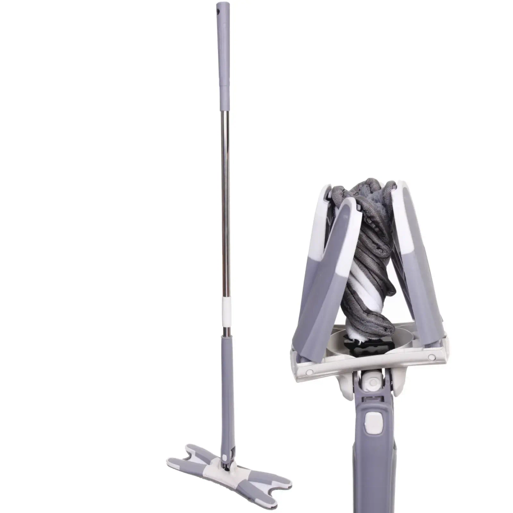 Швабра Селфи с отжимом с двумя насадками из микрофибры