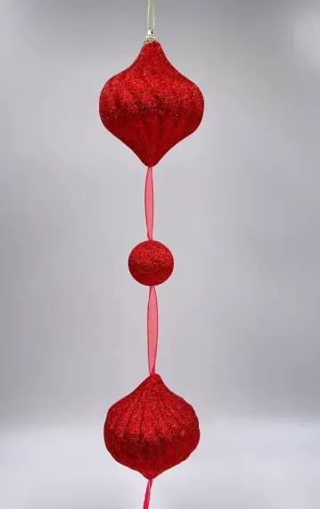 Гирлянда Праздничная 116 см., диаметр 9 см., красная, пенопласт, Christmas DeLuxe (89416)