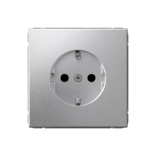 Art Gallery розетка с заземлением со шторками, 16А, механизм, Алюминий