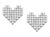 Серьги-гвоздики  "Сердце.Pixel" 13,5мм