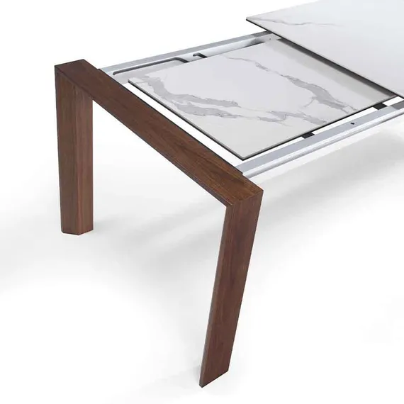 Раздвижной стол Angel Cerda D2058BA/1095, 180-235х90 см, белая керамика, орех