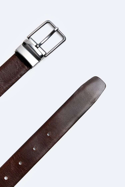 ZARA ДВУСТОРОННИЙ КОЖАНЫЙ РЕМЕНЬ, КОРИЧНЕВЫЙ