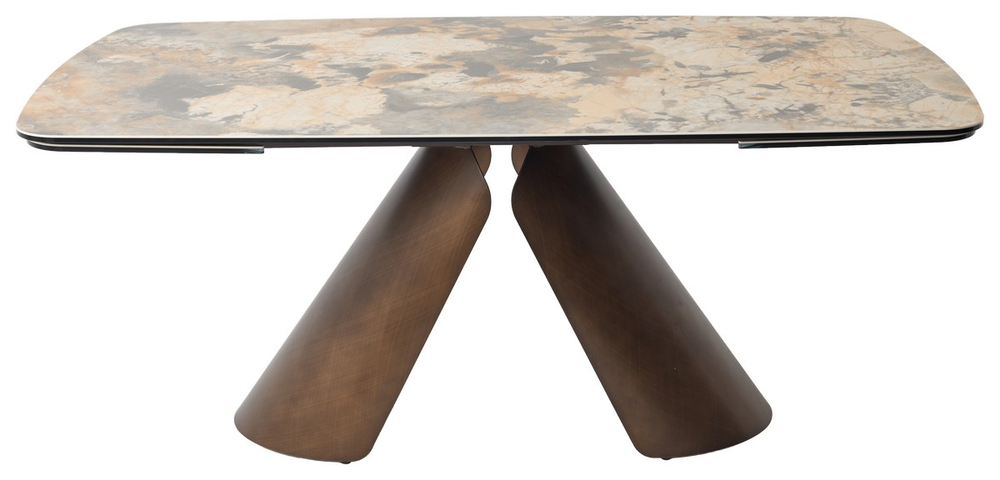 Стол CALDERON 180 TL-137  матовый, испанская керамика / брашированный каркас, цвет медный, ®DISAUR