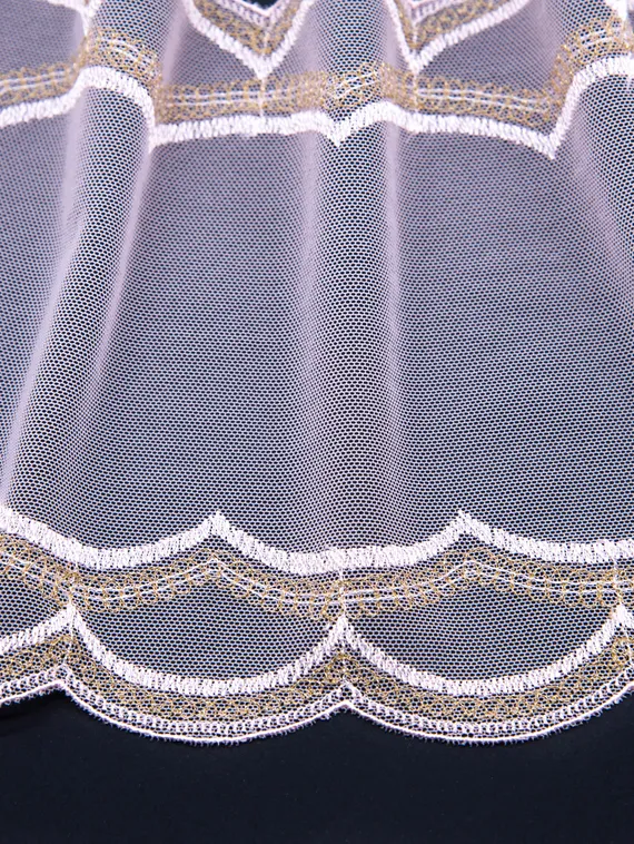 05-144 ОПТ Вышивка на эл. сетке 17,5 см, розовый