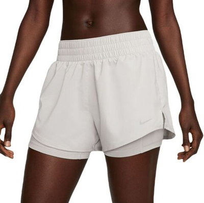 Женские Шорты теннисные Nike Dri-Fit One 2-in-1 Shorts - light iron ore/reflective silver