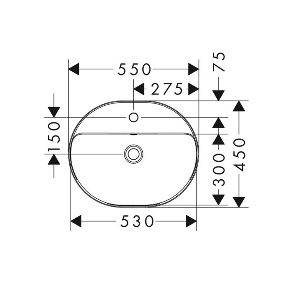 Раковина Hansgrohe Xuniva 60161450 встраиваемая 45 см, цвет белый