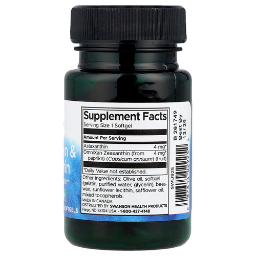 Swanson, Астаксантин и зеаксантин, 60 мягких таблеток