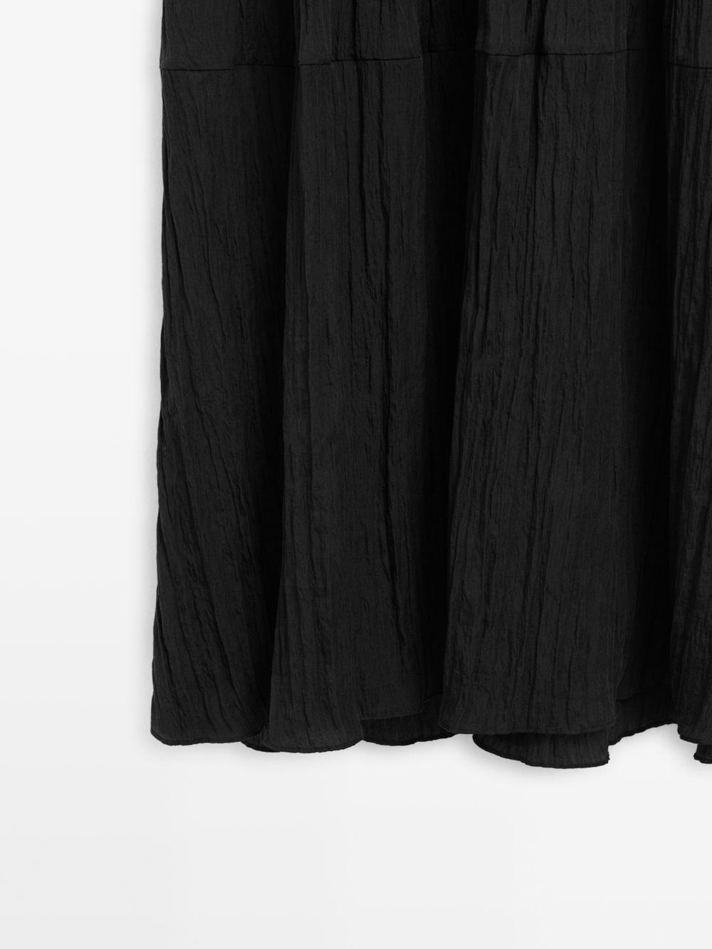 Massimo Dutti Струящееся плиссированное платье миди, черный