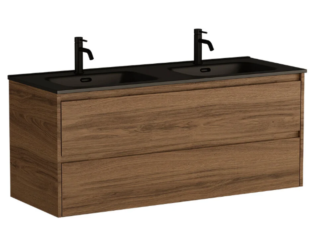 Тумба подвесная SANCOS Libra 1190х450х500, c двумя ящиками оснащенными доводчиками, дуб чарльстон, арт. LB120-2ECH