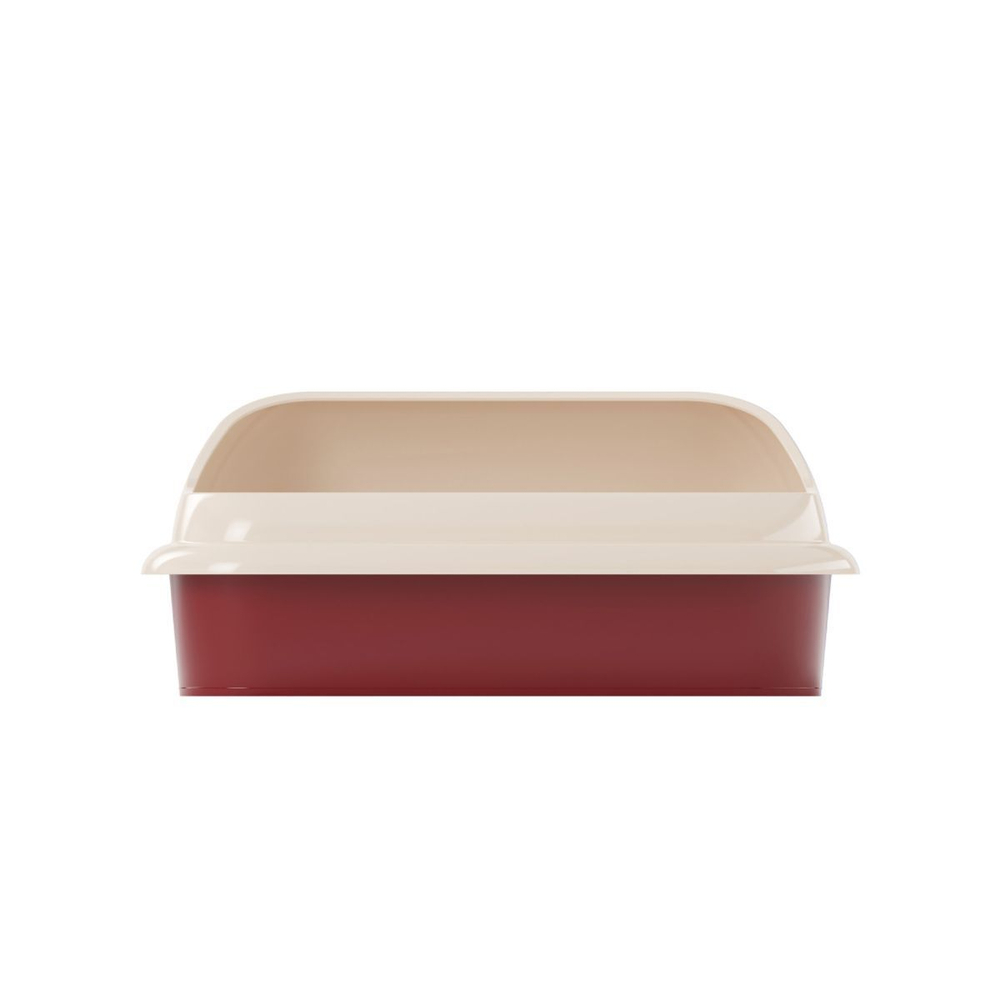 Туалет-лоток для кошек с сетк, с бортиком, беж-бордо, Альтернатива, Верный друг, М6416