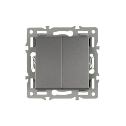 Механизм выключателя двухклавишный проходной SWT-MKP2-PL-GR (250V, 16A) (Arlight, -) 043729