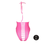 Розовое боди High-Cut Body с имитацией шнуровки (Размер: XS-XL) (Цвет: розовый)