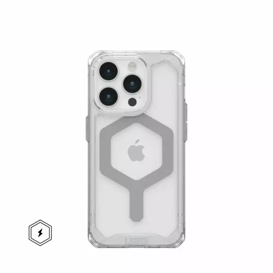 Чехол с поддержкой MAGSAFE Uag Plyo для iPhone 15 Pro 6.1", цвет прозрачный/серебро (Ice/Silver)