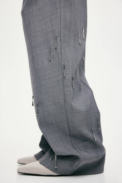 H&M Брюки с бисером, серый