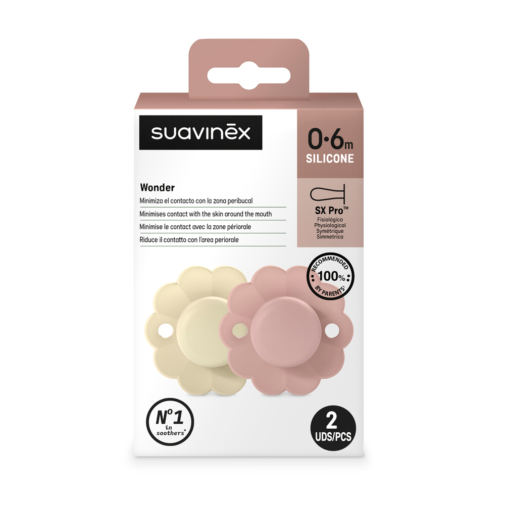 Набор силиконовых пустышек SUAVINEX WONDER SX Pro 0–6 мес 2 шт.