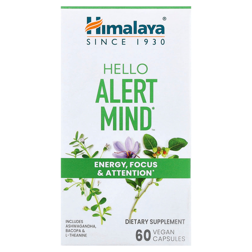 Himalaya, Hello Alert Mind™, 60 веганских капсул
