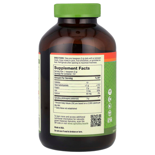 Nutrex Hawaii, Pure Hawaiian Spirulina, гавайская спирулина в порошке, 454 г (16 унций)