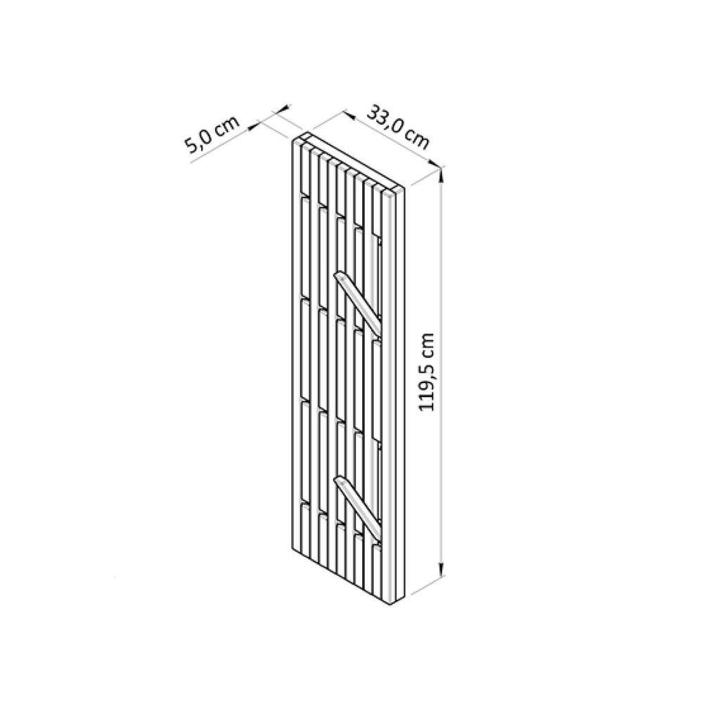 Вешалка для одежды настенная Пиафорте из сосны, 120х33 см, на 10 крючков, черно-белая