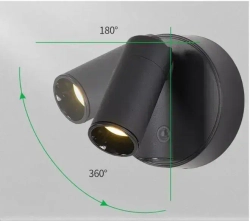 Светильник настенный беспроводной с выключателем, бра светодиодное, 3000К, 1.6Вт,черный