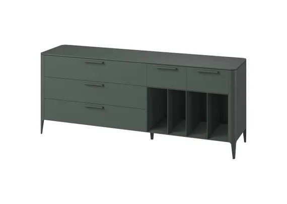 Тумба Type oak 5 ящиков 4 полки ширина 200 см (темно-серый)